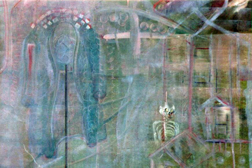 Memoirs, 1997 — Acrylic on board by Izet Shabani