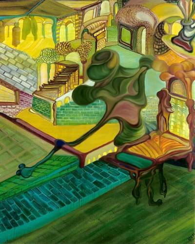 Kameleon, 2001 — Oil on canvas by Izet Shabani